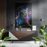 Cat Brushed Aluminum Dibond Wall Art.
